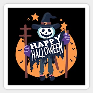 Happy Halloween Scarecrow Magnet